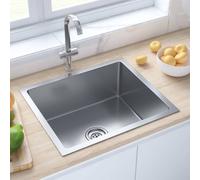 Kitchen Sink Stainless Steel Silver 51x44x20cm Handmade Brushed Satin Finish New