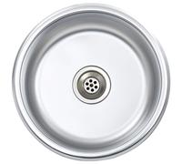vidaXL Kitchen Sink with Strainer and Trap Stainless Steel Single Bowl Sink