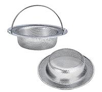 Kitchen Sink Strainer, 2-Pack Sink Strainer Basket with Handle, 4.5" Diameter, Stainless Steel, Rust Free and Dishwasher Safe