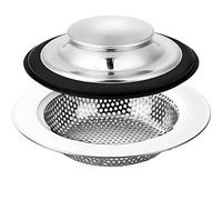 Kitchen Sink Strainer and Sink Stopper, Stainless Steel Garbage Disposal Plug,Sink Drain Strainer, Food Catcher for for Standard 3-1/2 Inch Kitchen Sink Drain