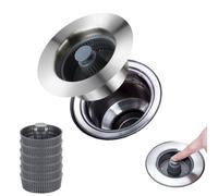 Kitchen Sink Strainer Mesh Metal, with Handle and Rubber Stopper, 3.3 inch Diameter Stainless Steel Sink Drain Sifter Strainer (Large)