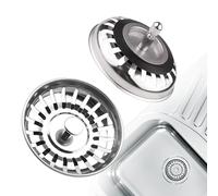 Kitchen Sink Strainer Plug 2PCS, Stainless Steel Sink Plug Replacement for UK Sinks, for Food Waste/Hair Catcher, Hole Diameter 83mm
