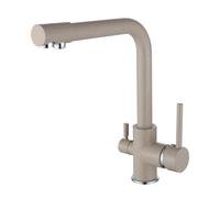 Kitchen Sink Tap Dual Lever 360 Swivel Kitchen Sink Mixer Tap Beige