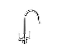 Kitchen Sink Tap Dual Lever Mono Classic Mixer Chrome Mixer Tap Swivel Spout