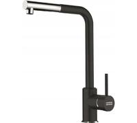 Kitchen Sink tap Made of Brass with a Pull-Out spout from Franke Sirius L Side Pull-Out - Chrome/Onyx - 115.0668.279