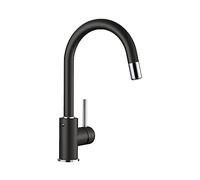 Kitchen Sink tap Made of Granite (Silgranit) with a Pull-Out spout from Blanco Mida-S - Black - 526146