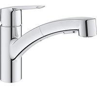 Grohe Start Quick Fix Single Lever Pull Out Monobloc Kitchen Mixer Tap - Chrome