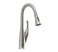 Kitchen Sink Tap Mixer with Pull Out Sprayer - Sarlai High Arc Modern Streamline Brushed Nickel Swivel Stainless Steel Single Handle Pull Down Kitchen Sink Faucet