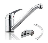 Kitchen Sink Tap Modern Single Lever Chrome Kitchen Sink Mono Basin Mixer Tap Faucet Swivel Spout Hot and Cold Water Mixer Sink Swivel Chrome Brass