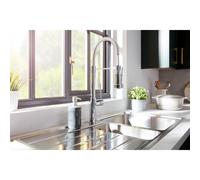 Kitchen Sink Tap Single Lever Mono Pull Out Spray Mixer Chrome Swivel Spout