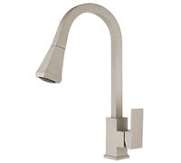 Kitchen Sink Tap Single Lever Pull Out Sink Mixer Tap with Sprayer & Bubbler 2 Function, Brass Kitchen Sink Faucet 360° Swivel Hot and Cold Water Mixer Faucet,Beige (Beige)