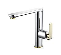 Kitchen Sink Tap, Taps Mixer with Spray Solid Brass Single Lever Hole Hot and Cold Faucet with Ceramic Valve Core,A(B)