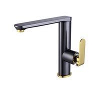 Kitchen Sink Tap, Taps Mixer with Spray Solid Brass Single Lever Hole Hot and Cold Faucet with Ceramic Valve Core,A(C)