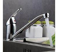 Kitchen Sink Tap Traditional Style Single Lever Mono Basin Mixer Tap Faucet Swivel Spout Solid Brass Construction Chrome Plated