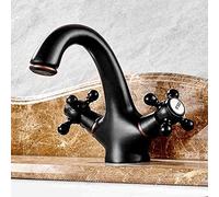 Kitchen Sink Taps Faucet Volcanic Black Single Handle Spout,304 Stainless Steel Mixer with Solid Brass(A)
