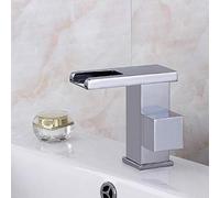 Kitchen Sink Taps Faucets Bathroom Led Faucet Chrome/Oil Brushed Waterfall Brass Basin Faucet Bathroom Mixer Tap Deck Mounted Basin Sink Mixer Tap/Tall Chrome No Led