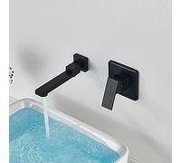 Kitchen Sink Taps Faucets Chrome Rotate Spout Basin Faucet Wall Mounted Bathroom Mixer Tap Single Handle Concealed Install Washing Crane Tap/Matte Black