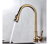 Kitchen Sink Taps Faucets Faucet Brass Gold Kitchen Faucet Rotatable Mixer Tap Single Sharp Handle Single Hole Hot Cold Water/Matte Black B
