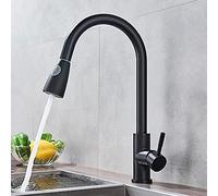 Kitchen Sink Taps Faucets Faucet Brass Gold Kitchen Faucet Rotatable Mixer Tap Single Sharp Handle Single Hole Hot Cold Water/Matte Black B