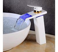 Kitchen Sink Taps Faucets Led Faucet Temperature Control Waterfall Taps High Section Water-Tap Drawing Basin Tap Cold Heat Mixed Water Taps/28Cm