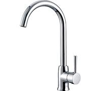 Kitchen Sink Taps Household Refined Copper Hot and Cold Kitchen Faucet, 360 Degree Rotating Sink Faucet, Single Hole Single Handle Kitchen Sink Tap,Plating,18 * 35Cm