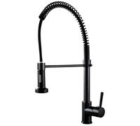 Kitchen Sink Taps Kitchen Sink Faucets High Arc Spring Black Kitchen Faucet,360 Degree Rotating Sink Faucet,All Copper Telescopic Hot and Cold Tap,Installation Aperture 31-40Mm,Bla