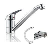 Kitchen Sink Taps Mono Basin Mixer Taps Faucet Modern Single Lever Chrome Kitchen Sink Swivel Spout Hot and Cold Water Mixer Sink Swivel Chrome Brass