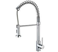 Kitchen Sink Taps Pull-Down Kitchen Taps High Arc Spring Kitchen Faucet,Rotatable All-Copper Sink Faucet,Conveniently Move and Pull the Hot and Cold Faucet,Easy Installation,Sliver