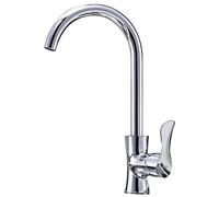 Kitchen Sink Taps Refined Copper High Arc Kitchen Tap with Hose, Single Handle Single Hole Kitchen Sink Faucet, 360 Degree Rotating Hot and Cold Faucet, Mesh Bubbler,Plating,18 * 3