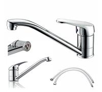 Kitchen Sink Taps Single Lever Chrome Modern Kitchen Sink Mono Basin Mixer Tap Faucet Swivel Spout Hot and Cold Water Mixer Sink Swivel Chrome Brass