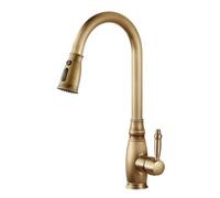 Kitchen Sink Taps with Pull Out Spray Antique Brass 456-Antique