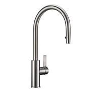Kitchen Sink Taps with Pull Out Spray, Brass Faucet Mixer Hot and Cold Water Round Spout Single Handle 360° Rotatable Ceramic Valve Set,Chrome Decoration