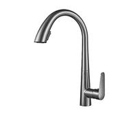 kitchen sink taps with pull out spray,kitchen taps mixer for sink with spout swivels 360° single handle two spray function,kitchen mixer taps hot and cold,gun gray
