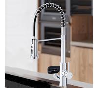 Kitchen Sink Taps with Pull Out Spray Pull Out Kitchen Tap with Cup Washer Single Hole Stainless Steel-Chrome Plated