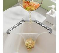 Kitchen Sink Triangle Tri-Holder Filter, Sink Food Catcher, Corner Sink Strainer Basket, Kitchen Leftovers Filter, Sink Garbage Holder with a Triangular Rack and 100 Pcs Large Size Filtering Mesh Bags