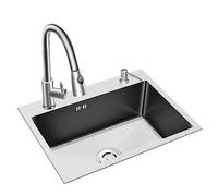 Kitchen Sink Unit Under Mount Stainless Steel,with Soap Dispenser Round Corner Thickened for Home Factory Garage