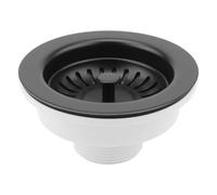 Kitchen Sink Waste Black Replacement 90mm With Strainer Basket
