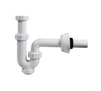 Kitchen Sink Waste Pipe G1-1/4 Inch 32mm U Bend Drain Trap, White PP+PVC Plumbing Fitting with Smell Prevention for Efficient Water Flow and Easy Installation