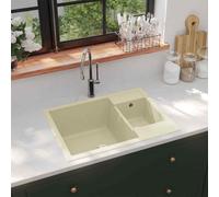 Kitchen Sink with Overflow Hole Double Basins Granite Multi Colours vidaXL