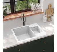 Kitchen Sink with Overflow Hole Double Basins Granite Multi Colours vidaXL