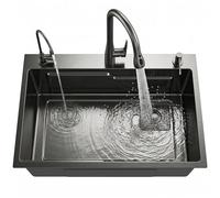 Kitchen Sink with Pull-Out Faucet & Glass Rinser, Z-Track Workstation, Lotus-Effect Drop-in or Undermount Basin