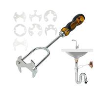 Kitchen Sink Wrench,Multi-Purpose Assembly And Repair Tools With 7 Interchangeable Headpieces - - For Kitchen Bathroom And Toilet