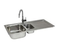 Kitchen Sinks 1.5 Bowl Stainless Steel Kitchen Sink Reversible Double Basin