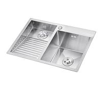 Kitchen Sinks Silver, Laundry Pool Bar Prep Sink, 304 Stainless Steel Deep Single-bowl Sink Basin, Two Types Of On The Left And Right