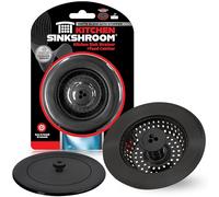 Kitchen SinkShroom Clog-Free Kitchen Sink Drain Strainer with Stopper - Sink Protector for Kitchen Sink, Stainless Steel, Matte Black