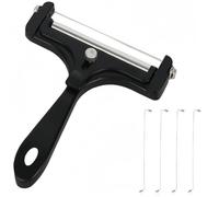 Kitchen Slicing Tools Cheese Cutter Butter Block for Ideal for Kitchen and Storage with Adjustable and Crafted from Stainless Steel Aluminum (Black)