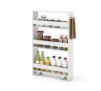 Kitchen Slim Serving Cart 4-Tier Storage Cart W/ Open Shelves & Wheels
