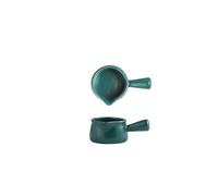 Kitchen Small Milk Cup Coffee Utensil with Handle Ceramic Household Sauce Dish Gravy Boat Creamer Jug(Dark Green)
