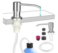 Kitchen Soap Dispenser Set, Stainless Steel Countertop Sink Soap Dispenser Water Pump with 39” Extension Tube Kit for Kitchen Bathroom(Silver)