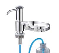 Kitchen Soap Dispenser with 39 Inch Hose and Integrated Sponge Holder for Cleaner and More Organized Sink (black)